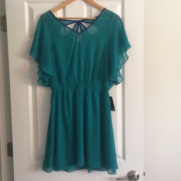 Teal Express dress NWT - Picture 2 of 4